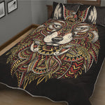 Native American Wolf Spirit Animal Print Quilt Bed Set