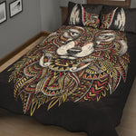 Native American Wolf Spirit Animal Print Quilt Bed Set