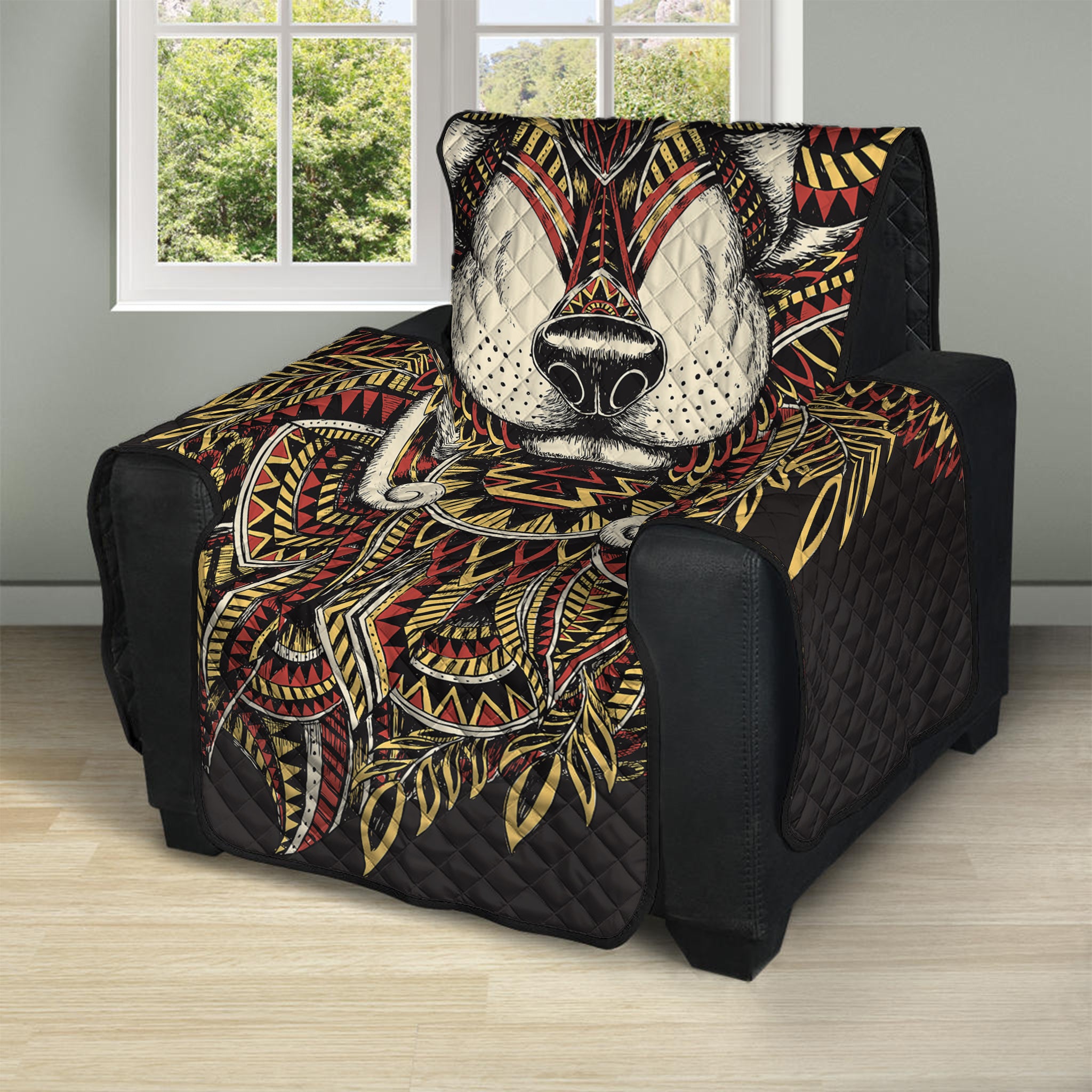 Native American Wolf Spirit Animal Print Recliner Protector