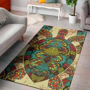 Native Bohemian Sea Turtle Print Area Rug