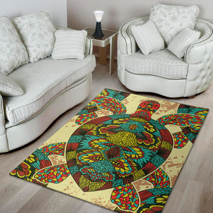 Native Bohemian Sea Turtle Print Area Rug