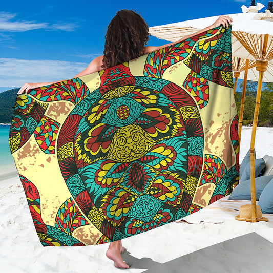 Native Bohemian Sea Turtle Print Beach Sarong Wrap