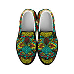 Native Bohemian Sea Turtle Print Black Slip On Shoes