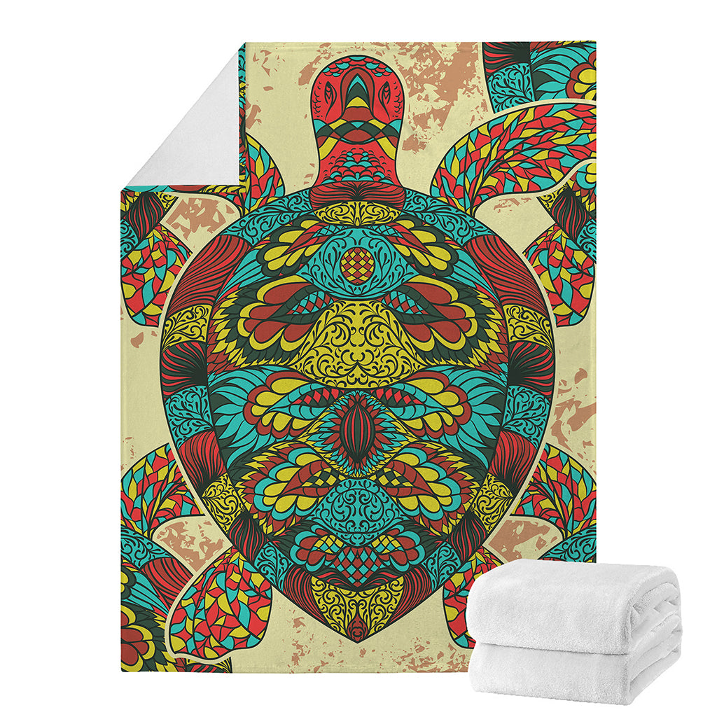 Native Bohemian Sea Turtle Print Blanket