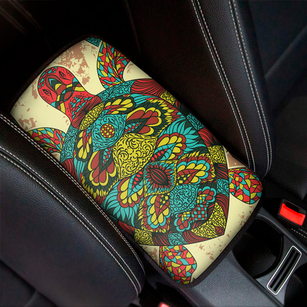 Native Bohemian Sea Turtle Print Car Center Console Cover