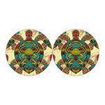 Native Bohemian Sea Turtle Print Car Coasters
