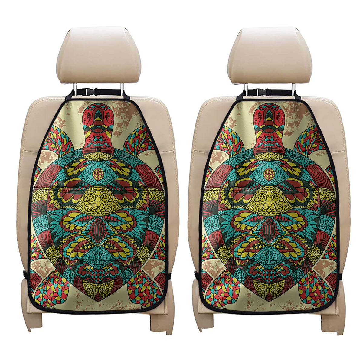 Native Bohemian Sea Turtle Print Car Seat Organizers