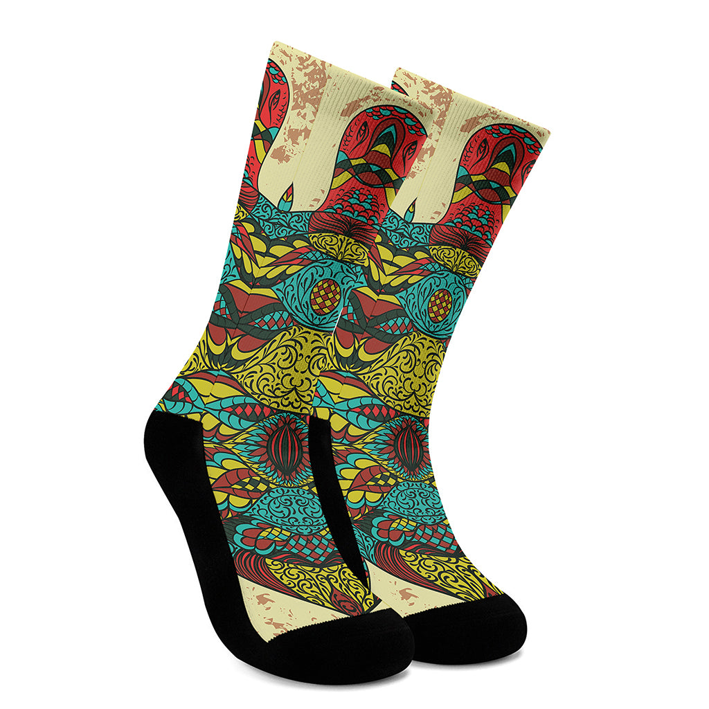 Native Bohemian Sea Turtle Print Crew Socks