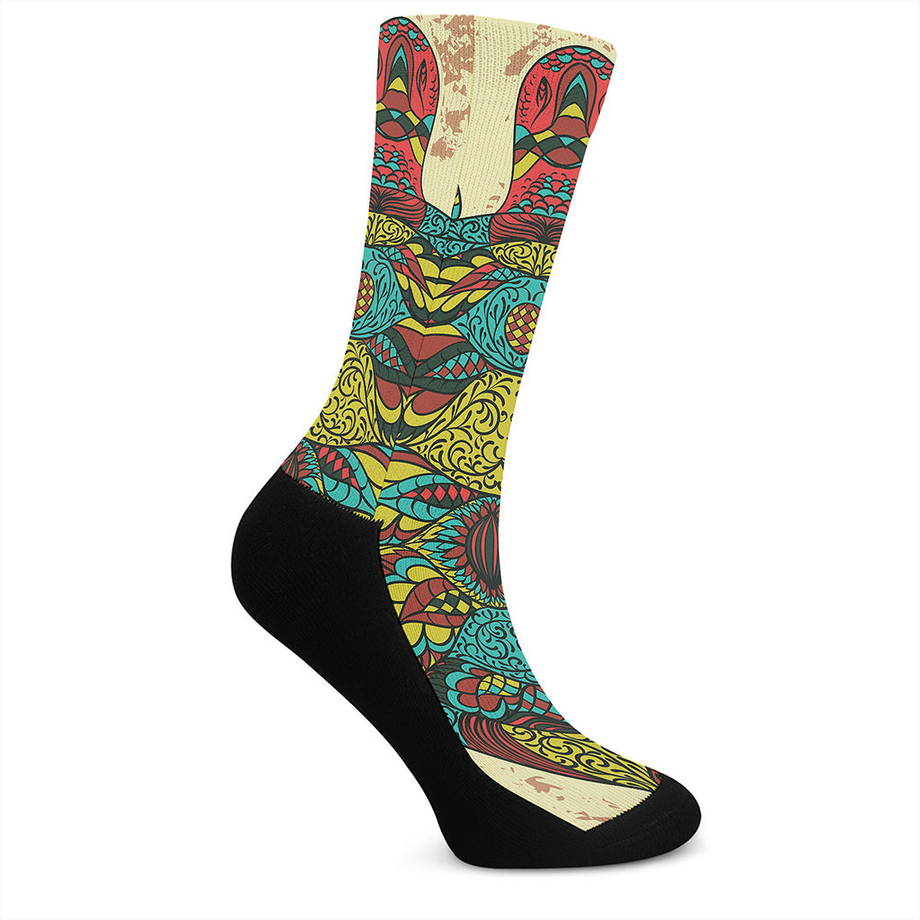 Native Bohemian Sea Turtle Print Crew Socks