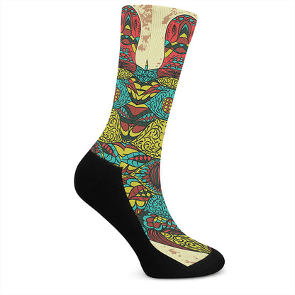 Native Bohemian Sea Turtle Print Crew Socks