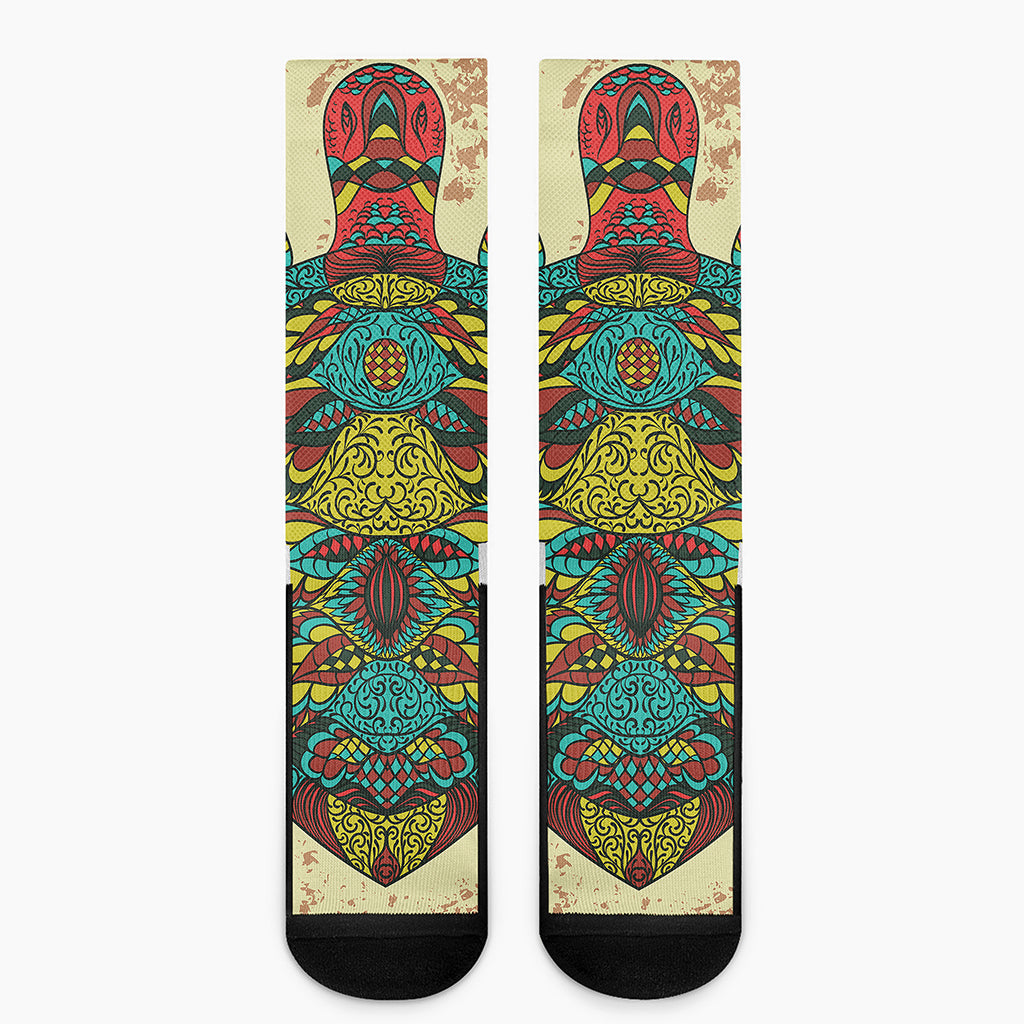 Native Bohemian Sea Turtle Print Crew Socks