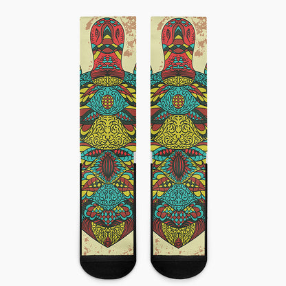Native Bohemian Sea Turtle Print Crew Socks