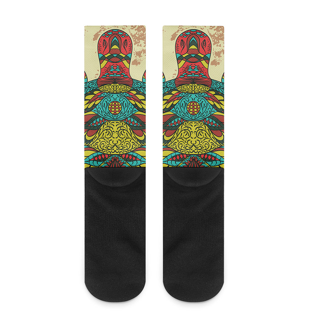 Native Bohemian Sea Turtle Print Crew Socks