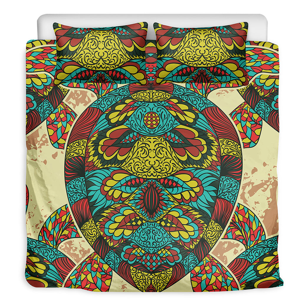 Native Bohemian Sea Turtle Print Duvet Cover Bedding Set