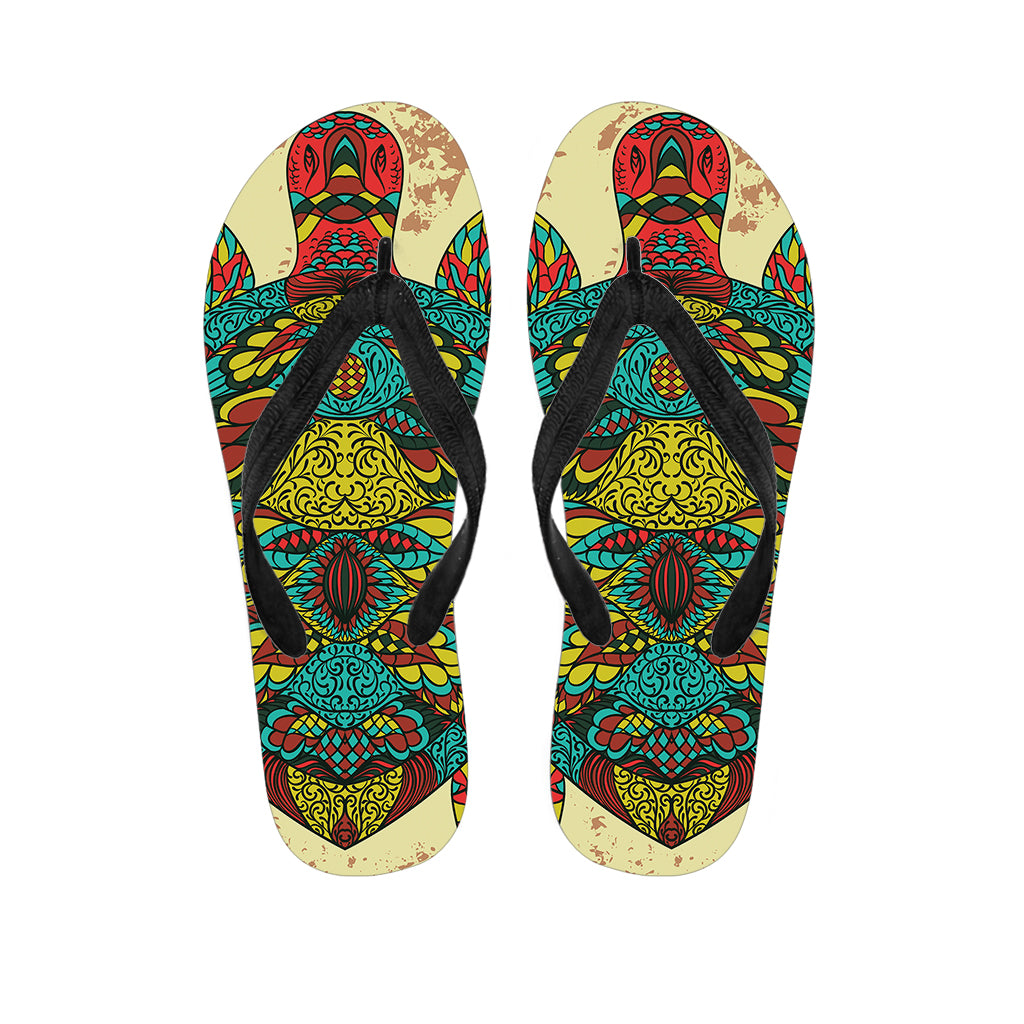 Native Bohemian Sea Turtle Print Flip Flops