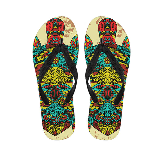 Native Bohemian Sea Turtle Print Flip Flops