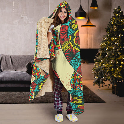 Native Bohemian Sea Turtle Print Hooded Blanket