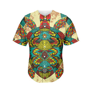 Native Bohemian Sea Turtle Print Men's Baseball Jersey