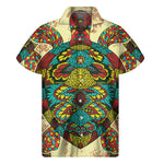 Native Bohemian Sea Turtle Print Men's Short Sleeve Shirt
