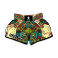 Native Bohemian Sea Turtle Print Muay Thai Boxing Shorts
