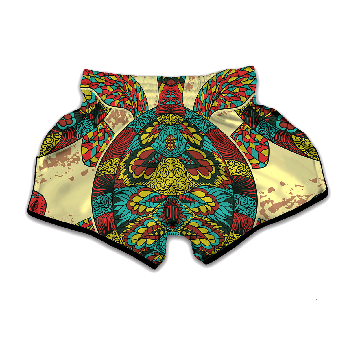 Native Bohemian Sea Turtle Print Muay Thai Boxing Shorts