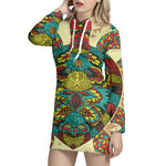 Native Bohemian Sea Turtle Print Pullover Hoodie Dress