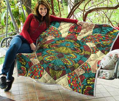 Native Bohemian Sea Turtle Print Quilt