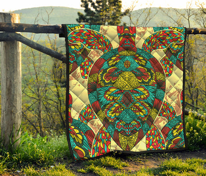 Native Bohemian Sea Turtle Print Quilt