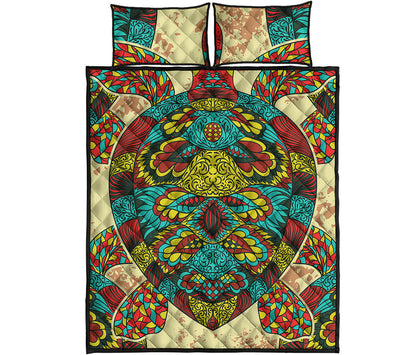 Native Bohemian Sea Turtle Print Quilt Bed Set