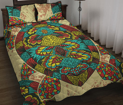 Native Bohemian Sea Turtle Print Quilt Bed Set