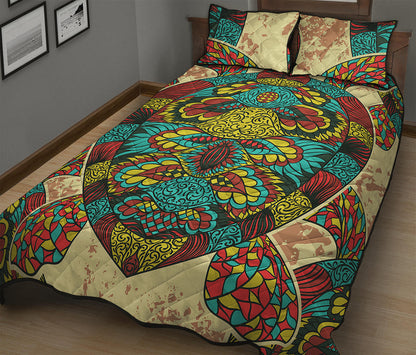 Native Bohemian Sea Turtle Print Quilt Bed Set