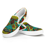 Native Bohemian Sea Turtle Print White Slip On Shoes