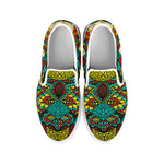 Native Bohemian Sea Turtle Print White Slip On Shoes