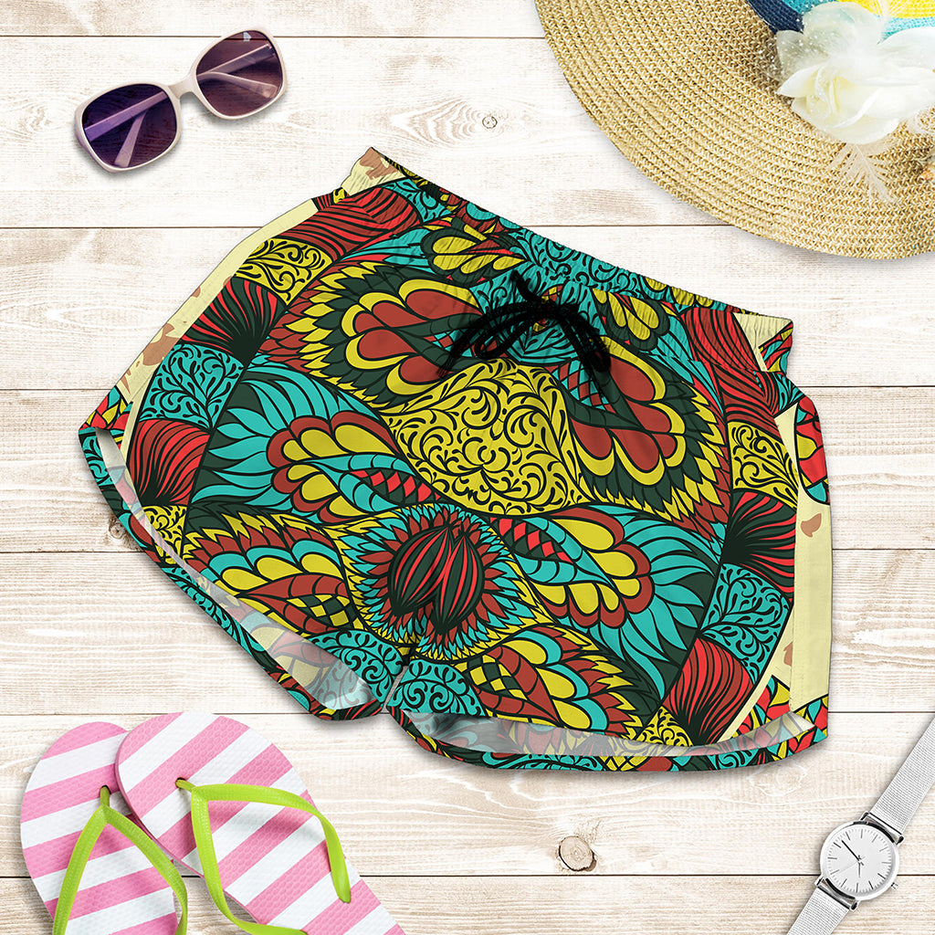 Native Bohemian Sea Turtle Print Women's Shorts