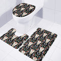 Native Buffalo Pattern Print 3 Piece Bath Mat Set
