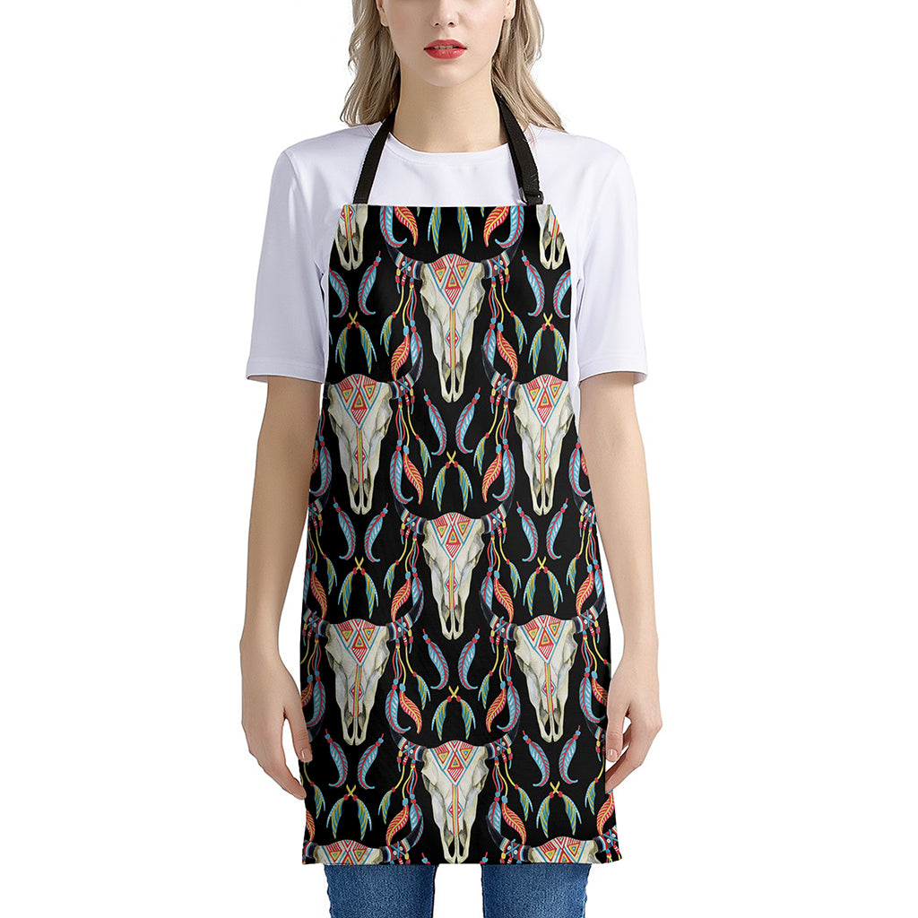 Native Buffalo Pattern Print Apron