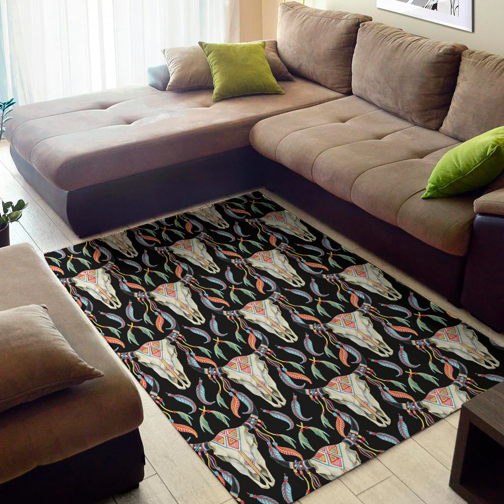 Native Buffalo Pattern Print Area Rug