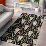 Native Buffalo Pattern Print Area Rug