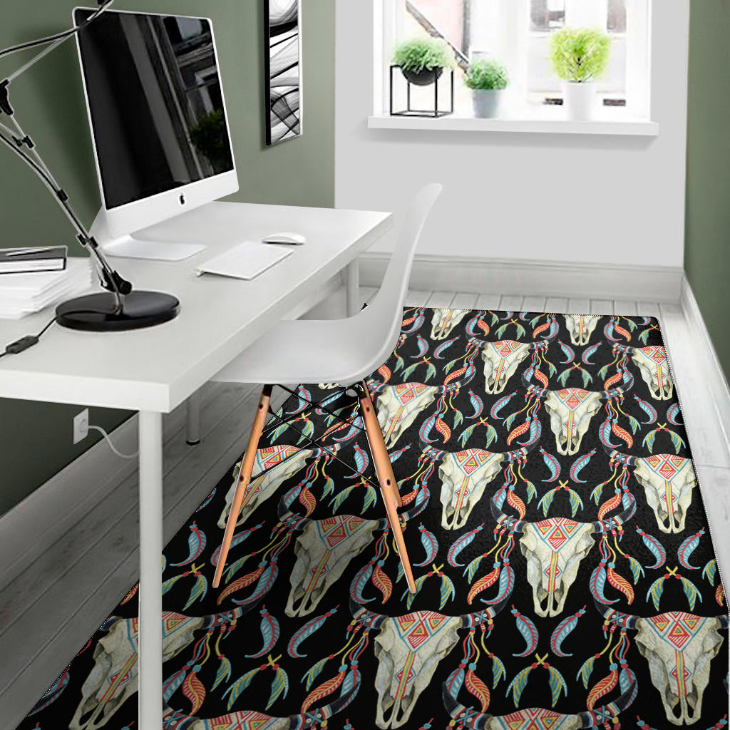 Native Buffalo Pattern Print Area Rug