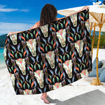 Native Buffalo Pattern Print Beach Sarong Wrap