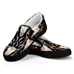Native Buffalo Pattern Print Black Slip On Shoes