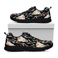 Native Buffalo Pattern Print Black Running Shoes