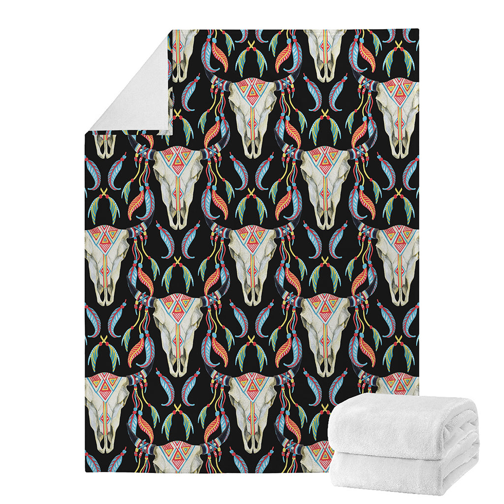 Native Buffalo Pattern Print Blanket