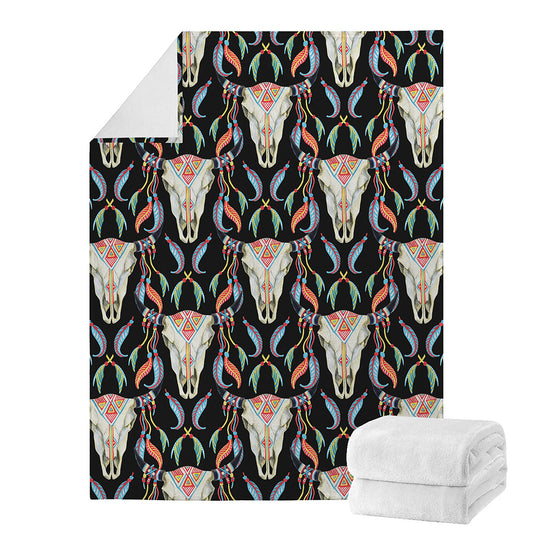 Native Buffalo Pattern Print Blanket