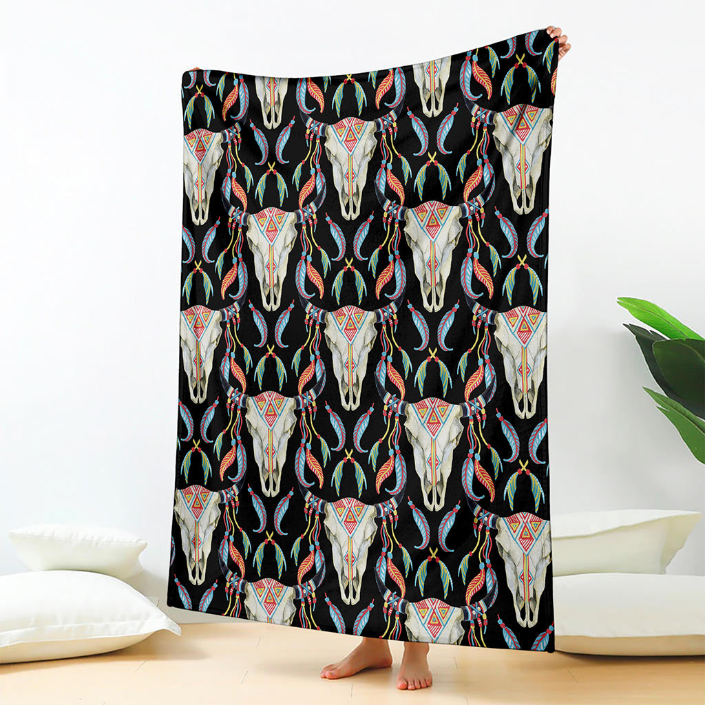 Native Buffalo Pattern Print Blanket