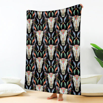Native Buffalo Pattern Print Blanket