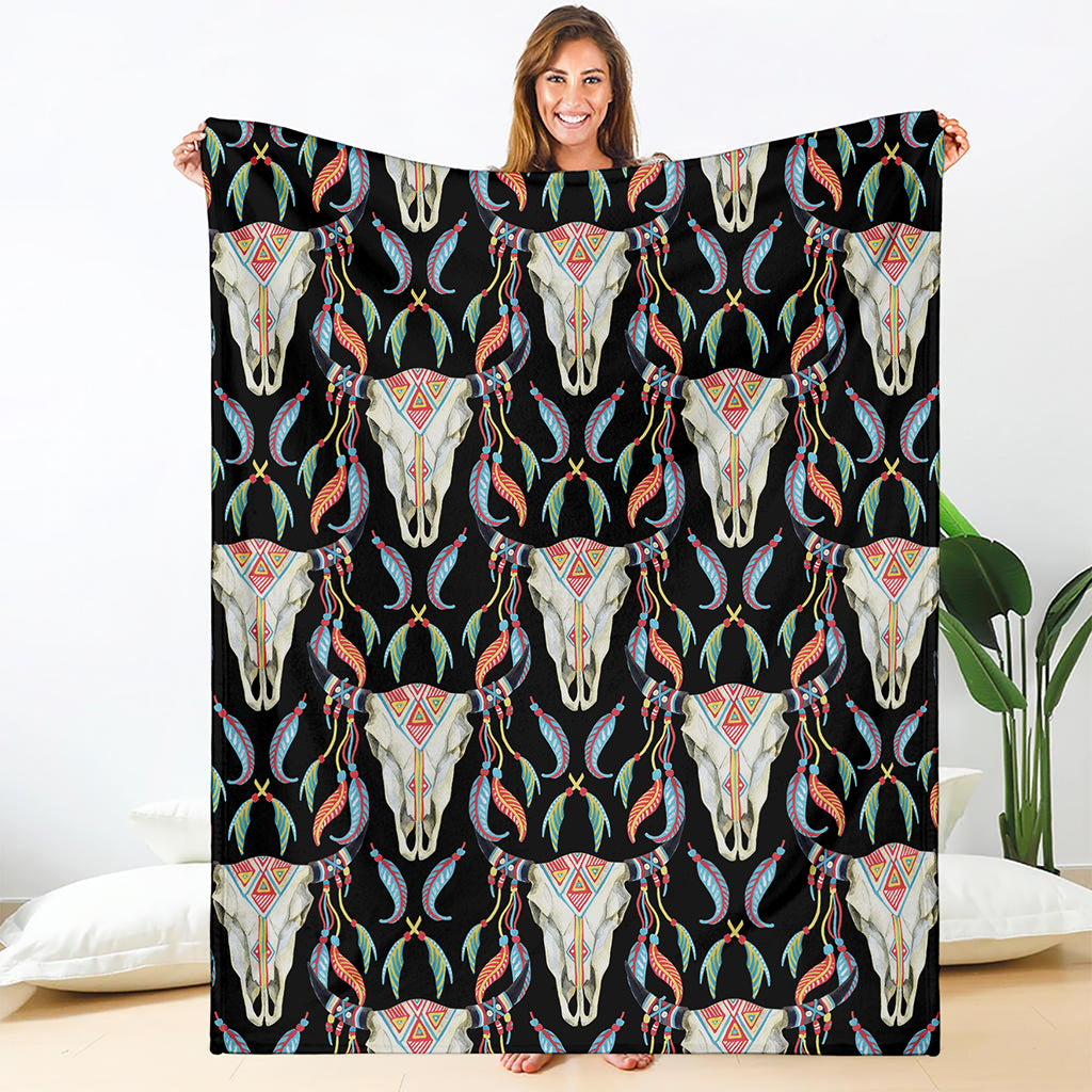 Native Buffalo Pattern Print Blanket