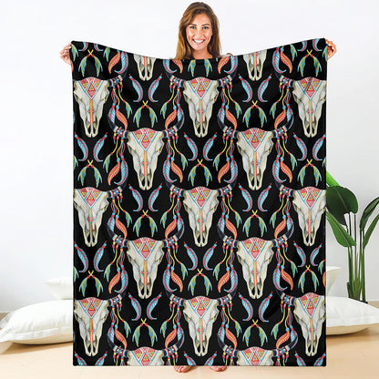 Native Buffalo Pattern Print Blanket