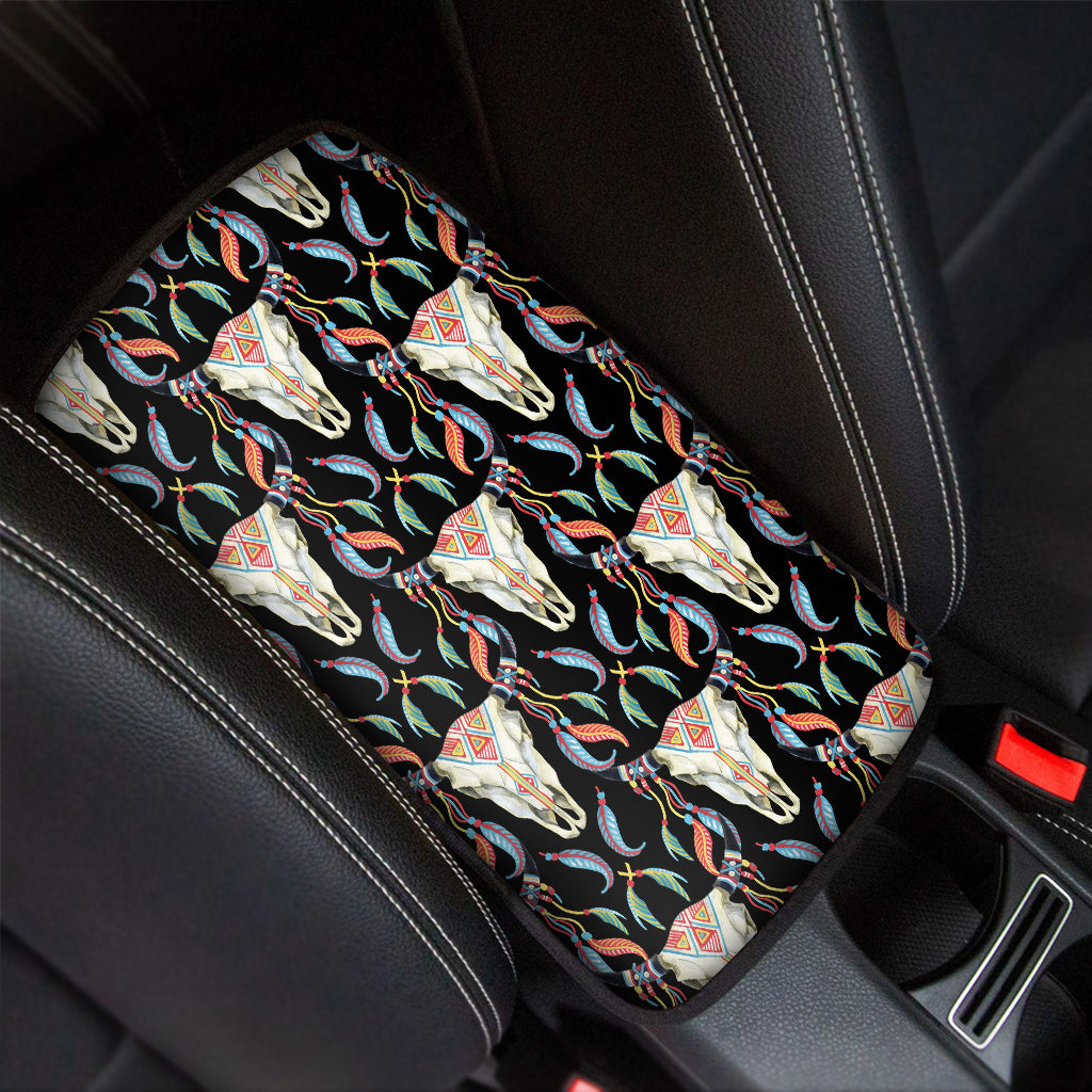 Native Buffalo Pattern Print Car Center Console Cover