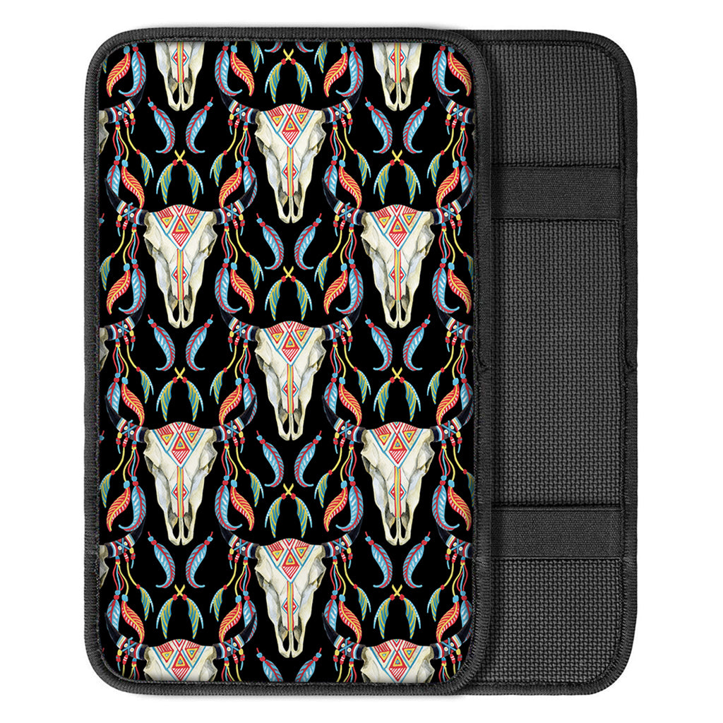 Native Buffalo Pattern Print Car Center Console Cover